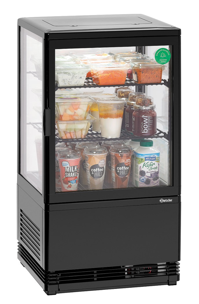 Mini-Kühlvitrine 58 Liter schwarz, 58L-SW