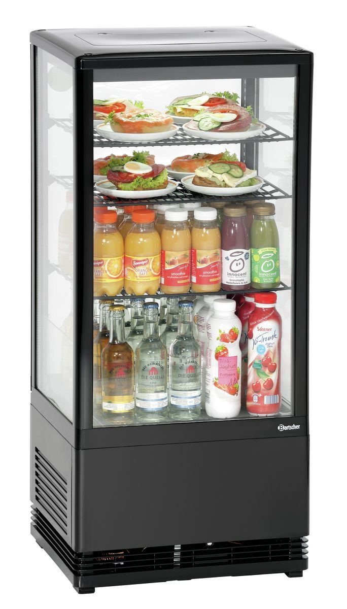 Mini-Kühlvitrine 78 Liter schwarz