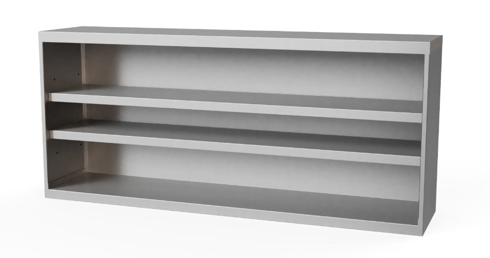 Wandschrank offen mit Zwischenböden