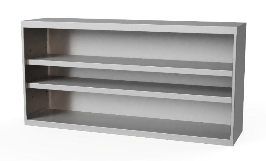 Wandschrank offen mit Zwischenböden