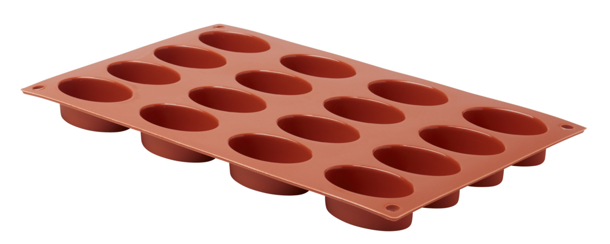 Backmatte aus Silikon für 16 Törtchen oval
