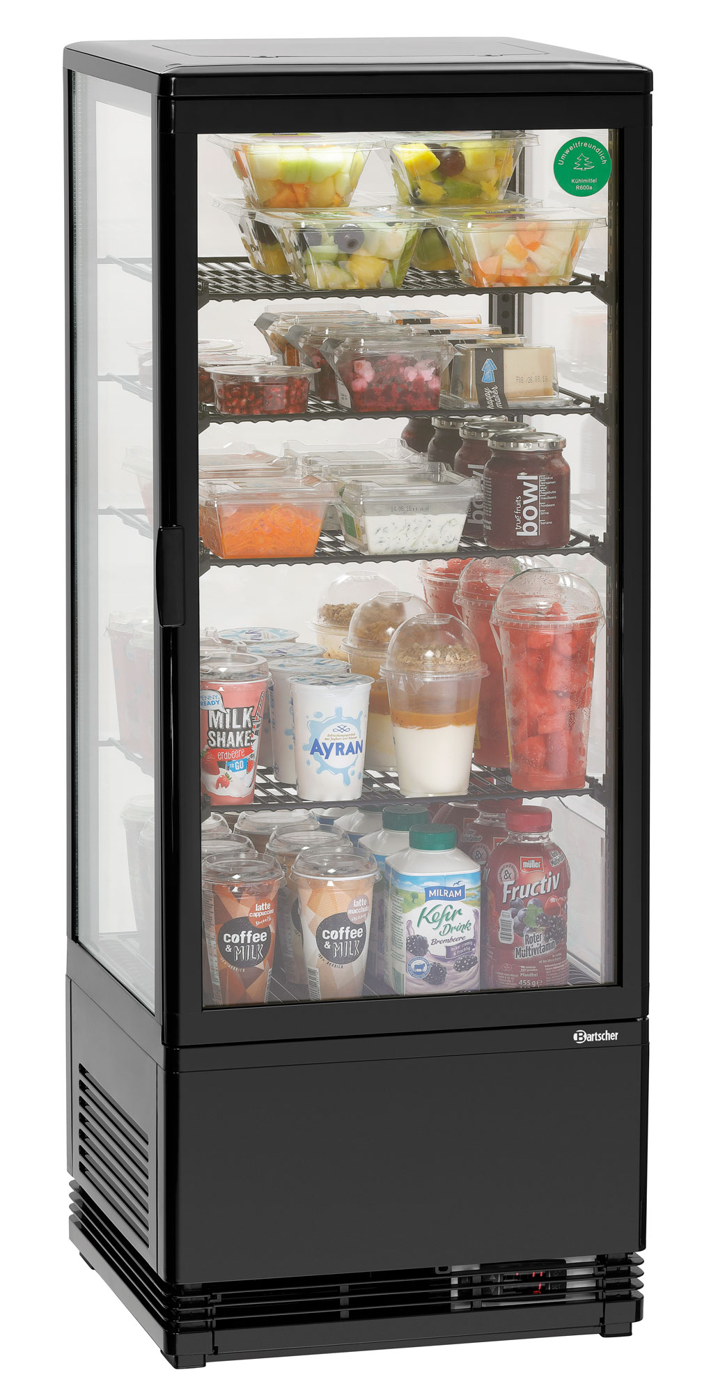 Mini-Kühlvitrine 98 Liter schwarz, 98L-SW